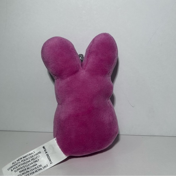 Plush Stuffed EASTER Bunny Rabbit 6" LOT Of 3 Velour Blue Yellow And Pink - Picture 3 of 9